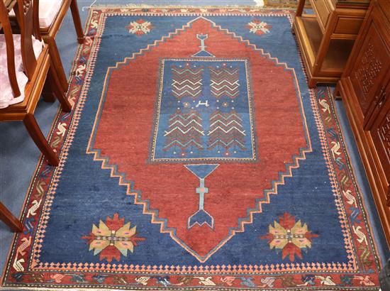 An old Kazak Rug and another (repaired) W.216cm x 180cm and 216cm x 120cm
